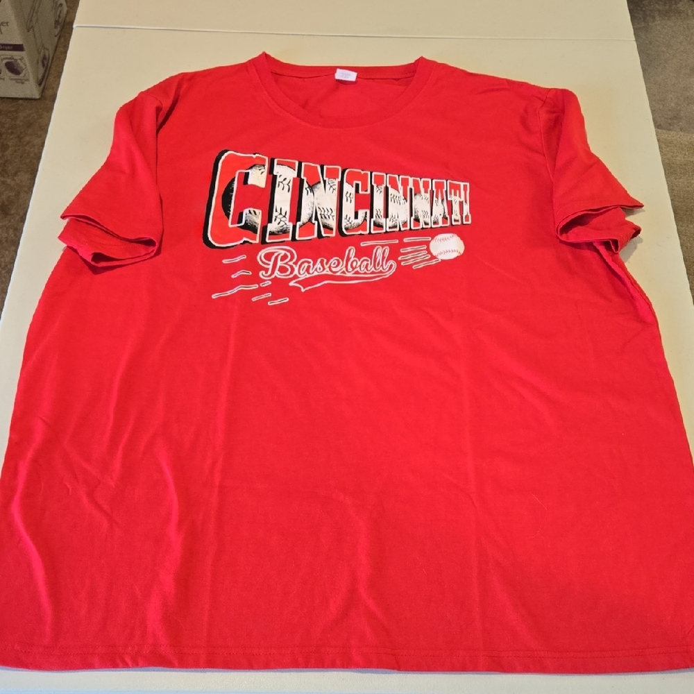 Red Cincinnati Baseball T-Shirt Size 3X, New
